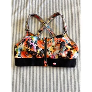 Shefit High Impact Size Small Orange Tie-Dye Print Custom Fit Sports Bra